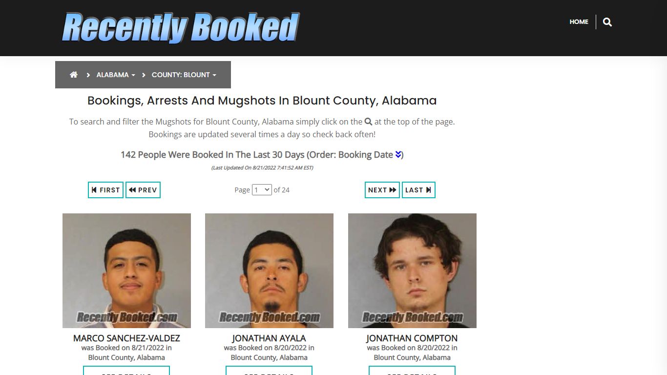 Recent bookings, Arrests, Mugshots in Blount County, Alabama