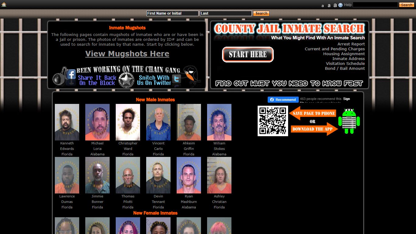 Recent Arrest Mugshots And Inmate Search - County Jail Inmate Search